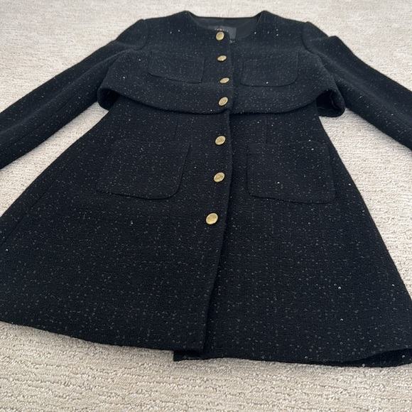 GOELIA Double-Layer Tweed Single-Breasted Dress With Pockets Size S - Picture 6 of 7